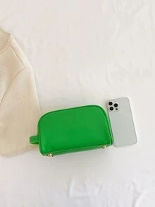 Minimalist Zipper Make Up Bag, Cosmetic Bag, Organizer Bag For Travel - Green - View 5