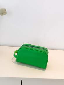 Minimalist Zipper Make Up Bag, Cosmetic Bag, Organizer Bag For Travel - Green - View 6