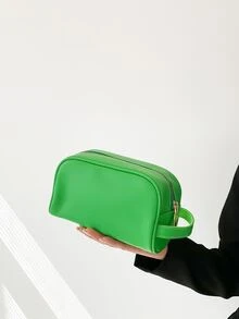 Minimalist Zipper Make Up Bag, Cosmetic Bag, Organizer Bag For Travel - Green - View 7
