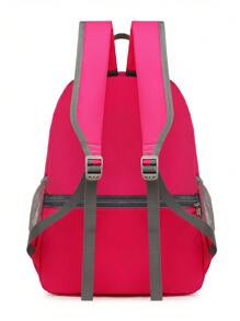 Neon Pink Laptop Backpack Zip Front Foldable, Waterproof,Lightweight,Portable School Bag for graduate, teen girls, freshman, sophomore, junior & senior in college, university & high school, perfect for outdoors, travel, sports, hiking & back to school - Hot Pink - View 5