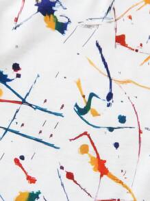 SHEIN Young Boy Fashionable Reflective Tie Dye Print Short Sleeve Round Neck Loose Breathable T-shirt, Suitable For Parties And Casual Outings In Summer - White - View 6