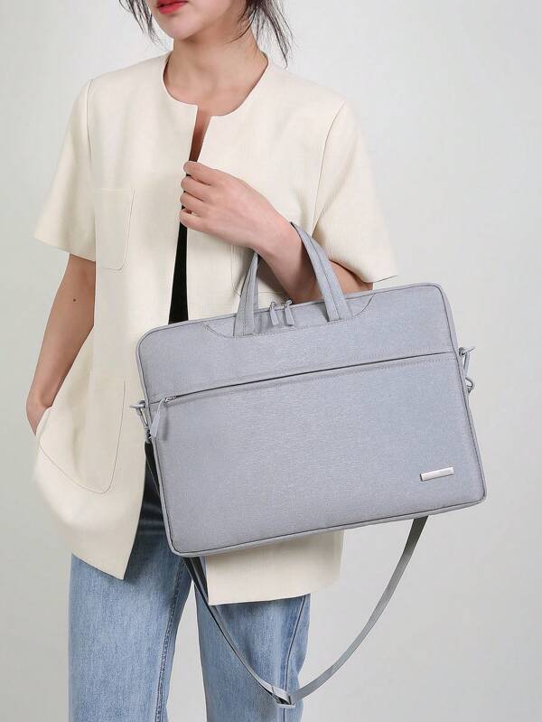 Minimalist Laptop Bag Double Handle Gray Design Computer Bags For