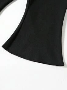 嬰兒愛心鏤空背心上衣和喇叭褲 - 橘色 - 查看 3