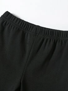 嬰兒愛心鏤空背心上衣和喇叭褲 - 橘色 - 查看 4