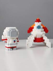 1入組拼裝積木宇航員和火箭設計DIY智能積木玩具 - 彩色 - 查看 3