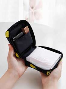 1 túi đựng băng vệ sinh in hình xương rồng - trắng - Xem 3