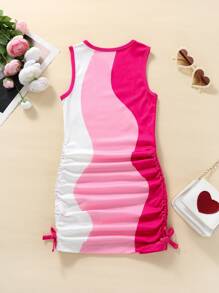 SHEIN Váy chữ A thời trang đơn giản giản dị dành cho cô gái trẻ có cổ tròn cho mùa hè - Nhiều màu - Xem 2
