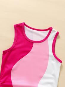 SHEIN Váy chữ A thời trang đơn giản giản dị dành cho cô gái trẻ có cổ tròn cho mùa hè - Nhiều màu - Xem 4