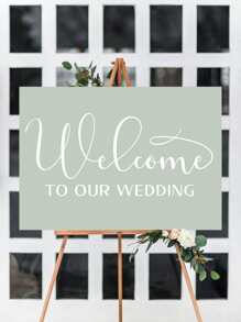 1pc Wedding Welcome Sign Vinyl Wall Stickers Removable Rustic Decals Wedding Room Decor - White - View 2