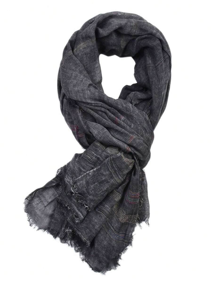 1 khăn quàng cổ thời trang cho nữ - Màu xám đen - Xem 1