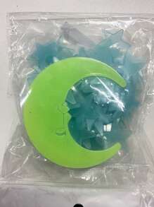 100 件塑料夜光墙贴，星星和月亮设计墙贴，用于家庭墙壁装饰，贴纸，墙贴，乙烯基贴花，用于家庭装饰，春季装饰品，让您的家焕然一新，拉玛装饰贴纸礼物生日毕业学校装饰学校惊喜宿舍装饰返校房间装饰学校用品 - 彩色 - 查看 4