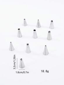 10 Piezas De Boquillas De Repostería, Pequeña Boquilla De Acero Inoxidable En Tono Plata Para Hornear - Plateado - Ver 6