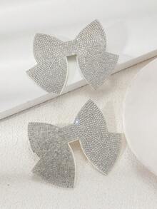 2pcs Bow Decor Alligator Hair Clip - Silver - View 1