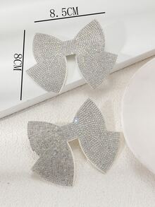 2pcs Bow Decor Alligator Hair Clip - Silver - View 4