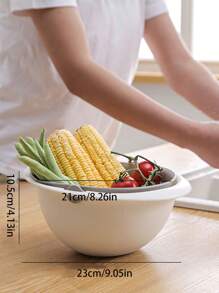 1pc PP Kitchen Drain Storage Basket, Double-layer Kitchen Drain Basket For Kitchen - White - View 5