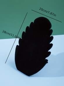 1 pieza no-tejido de tela Bisutería almacenamiento creativo con diseño de hoja Estante de almacenamiento de collares para - Negro - Ver 4