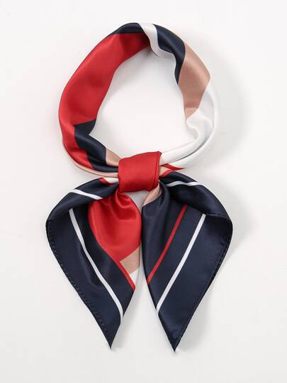 1 pezzo di semplice sciarpa quadrata stampata da 55 cm, nuovo arrivo primaverile per le donne, può essere utilizzata come bandana, cintura, accessorio per borse, foulard per capelli, sciarpa alla moda, fascia per capelli, ideale per completare il tuo look