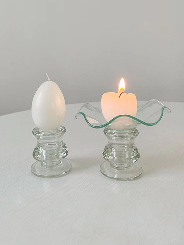 1pc Clear Candle Holder SHEIN USA