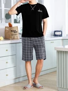 Bộ đồ giản dị  Nam Túi Lá thư Sọc ca rô - Nhiều màu - Xem 1