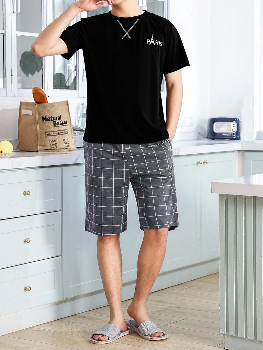 Bộ đồ giản dị  Nam Túi Lá thư Sọc ca rô - Nhiều màu - Xem 1