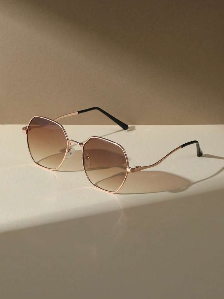 Metal Frame Sunglasses Elegant For Summer Sunprotection Outdoor Perfect For Friend As A Gift Sunglasses Beach Sun Glasses Halloween Beach Accessories For Women Sun Glasses Sunglasses Shades Basics And Suit For Sweater Jeans Sweatpants Hoodie Jackets Dress And Long Sleeve Shirt For Summer Beach Vacation,Outdoor,Travel - Ombre - View 2