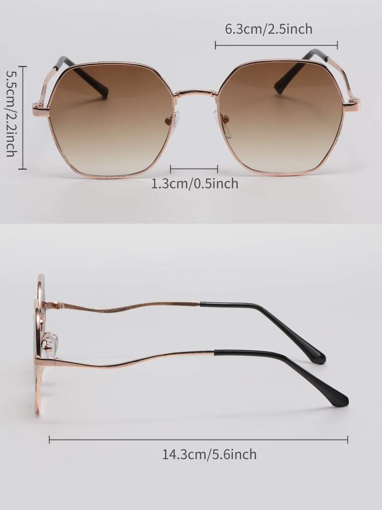 Metal Frame Sunglasses Elegant For Summer Sunprotection Outdoor Perfect For Friend As A Gift Sunglasses Beach Sun Glasses Halloween Beach Accessories For Women Sun Glasses Sunglasses Shades Basics And Suit For Sweater Jeans Sweatpants Hoodie Jackets Dress And Long Sleeve Shirt For Summer Beach Vacation,Outdoor,Travel - Ombre - View 5