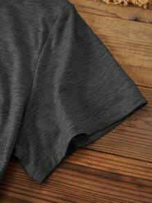 INAWLY Plus Dinosaur Print Tee Graphic Tees Women Tops - Dark Grey - View 3