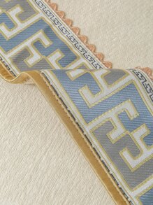 1pc Geometric Pattern Sofa Towel, Modern Polyester Sofa Cover Blanket For Home, All Season - Beige - View 4