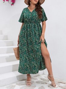 SHEIN Clasi Đầm Plus Size Trọn gói Tách cao Tất cả trên in Giải trí - Nhiều màu - Xem 2