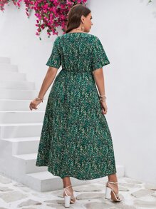 SHEIN Clasi Đầm Plus Size Trọn gói Tách cao Tất cả trên in Giải trí - Nhiều màu - Xem 3