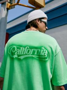 INFLATION Áo thun & Áo lót Nam Lá thư Giải trí - Màu xanh Bạc hà - Xem 5