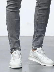Manfinity Homme Men Cotton Slant Pocket Skinny Jeans - Grey - View 5