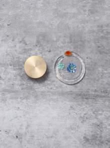 1pc Round Stamp Head Back To School - Gold - View 1