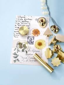 1pc Round Stamp Head Back To School - Gold - View 4