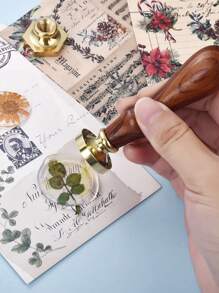 1pc Round Stamp Head Back To School - Gold - View 6