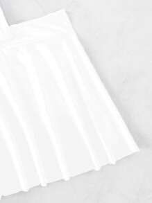 SHEIN Swim Summer Beach Criss Cross One Piece Swimsuit - White - View 5