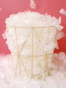 500片無紡布五彩紙屑現代花瓣形家用五彩紙屑 - 白色 - 查看 2