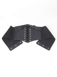 Máy Tính Punk Nữ Đính Trang Trí Thiết Kế Dây Rút Có Thể Điều Chỉnh Punk Dây Corset Cho Đầm Trang Trí Hoặc Gothic Trang Phục Dự Tiệc Nhìn - màu đen - Xem 3