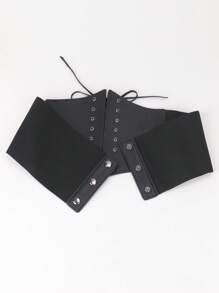Máy Tính Punk Nữ Đính Trang Trí Thiết Kế Dây Rút Có Thể Điều Chỉnh Punk Dây Corset Cho Đầm Trang Trí Hoặc Gothic Trang Phục Dự Tiệc Nhìn - màu đen - Xem 5