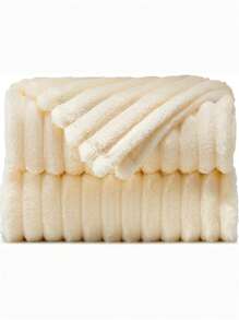 chiếc chăn len sofa màu be - 70x100 Thích hợp cho người lớn và trẻ em, Màu sâm panh nhẹ - Mềm mại, mịn màng, ấm cúng và ấm áp - Tuyệt vời cho giường, ghế dài - Màu be - Xem 4