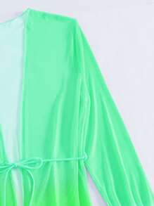 Ombre Mesh Kimono - Multicolor - View 3