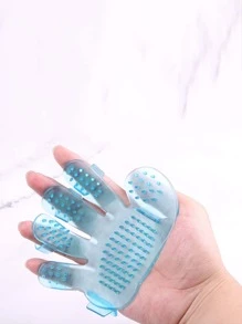 1pc Solid Color Pet Bath Glove For Dog And Cat For Shower - Baby Blue - View 1