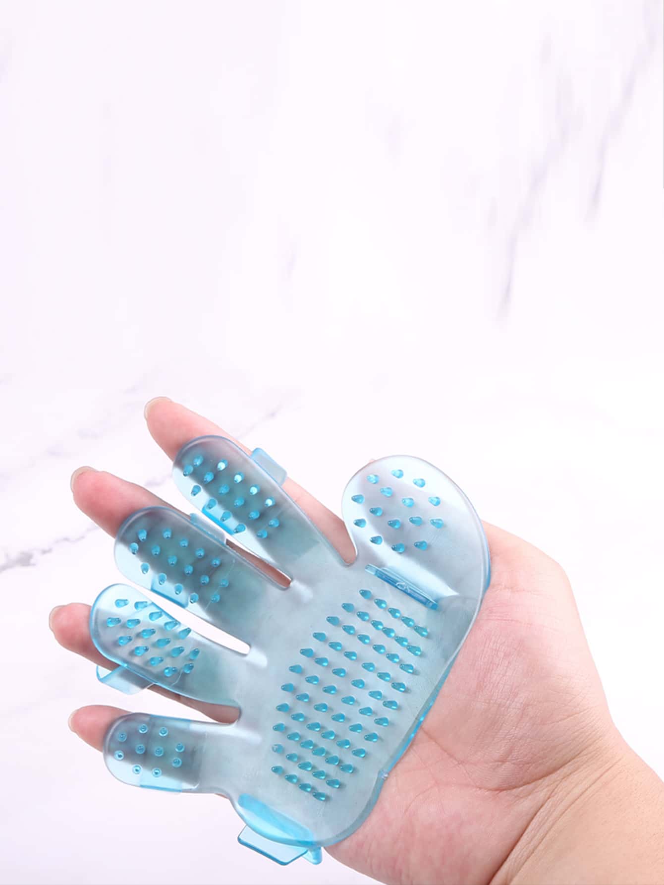 1pc Solid Color Pet Bath Glove For Dog And Cat For Shower - Baby Blue - View 1