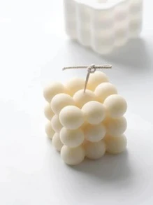 1入組蠟蠟燭,現代立方體設計蠟燭 - 白色 - 查看 3