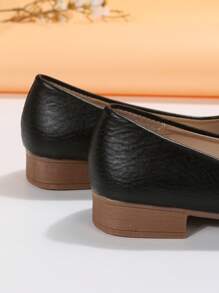 Fashion Black Ballet Shoes For Women, Rhinestone Decor Point Toe Flats - Black - View 7