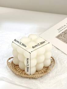 1入組蠟蠟燭,現代立方體設計蠟燭 - 白色 - 查看 4