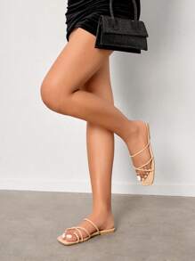 Styleloop Woman Shoes Cross Strap Thong Sandals For Summer