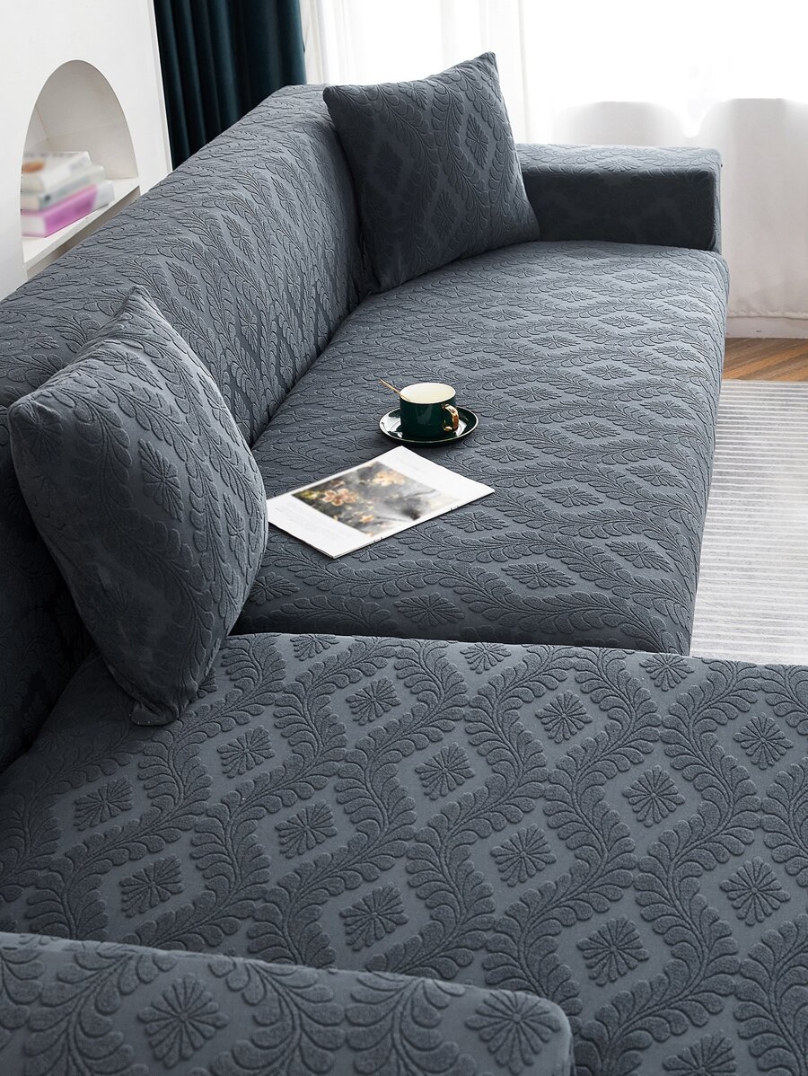 1入組幾何提花沙發套 - 深灰色 - 查看 1