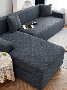 1入組幾何提花沙發套 - 深灰色 - 查看 5