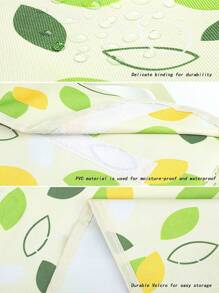 1入組葉子圖案防水可折疊野餐墊 - 綠色 - 查看 4